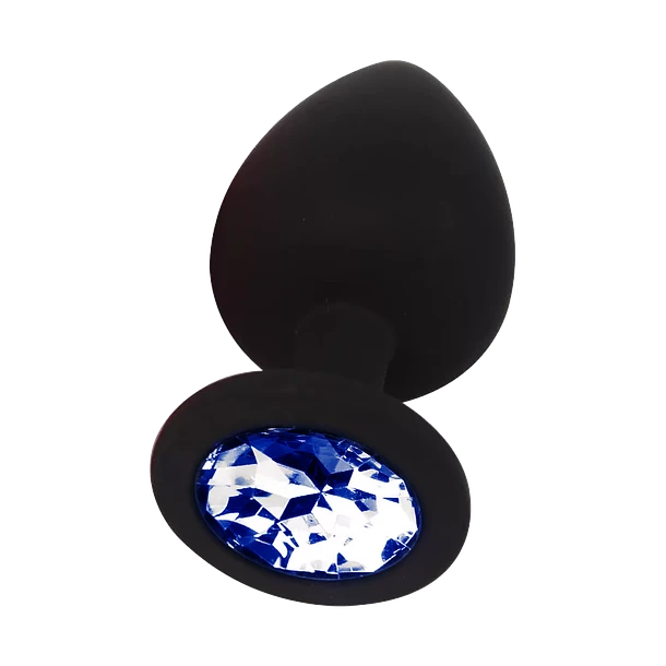 Plug Anal Dilatador L con Joya Celeste – Silicona