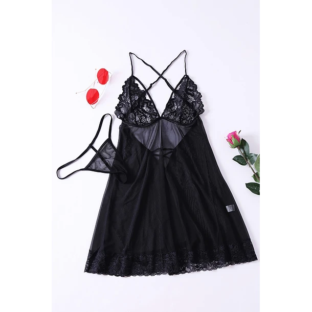 Babydoll Silky Negro