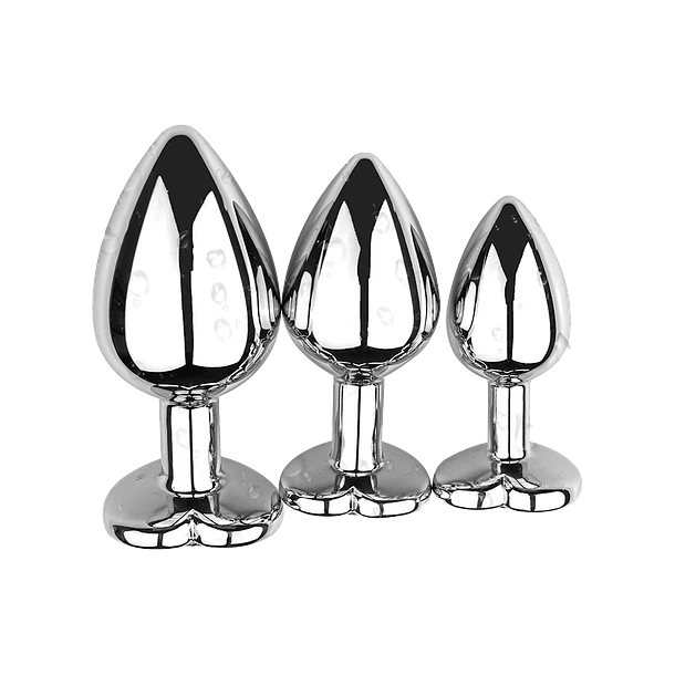 💎 Kit Plug Heart Metalizado –  Acero Inoxidable