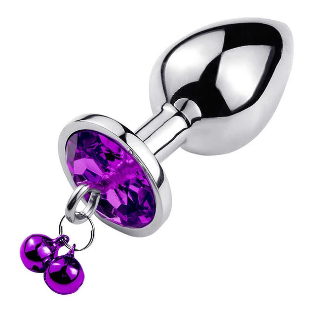 Plug Anal Acero Inoxidable con Cascabel Morado