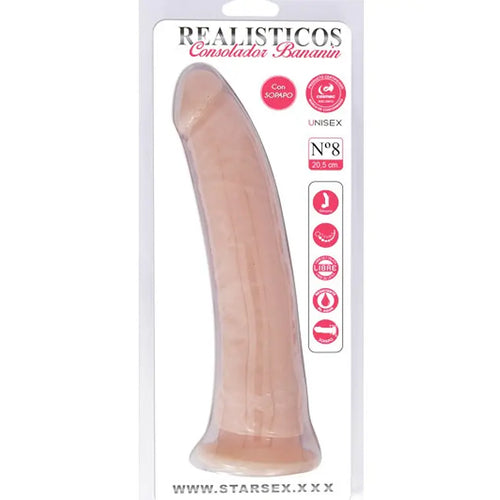 Dildo Bananín N°8 Starsex 🍌🔥 curvo , venoso ,piel con sopapo