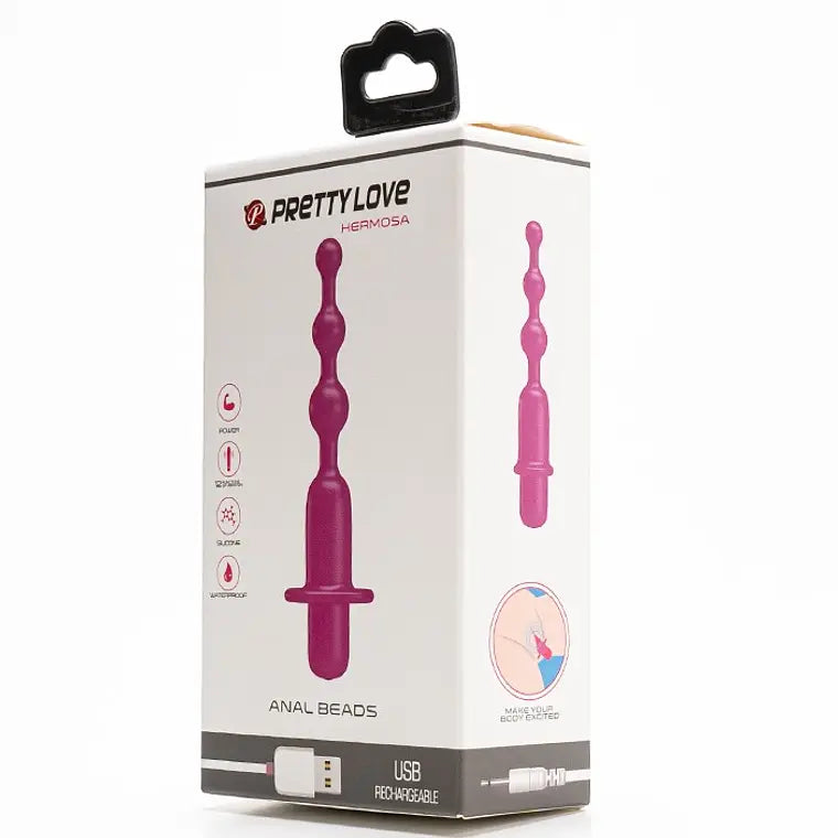 🍑 Vara Anal Vibradora Pretty Love 12 Funciones USB – Silicona Médica