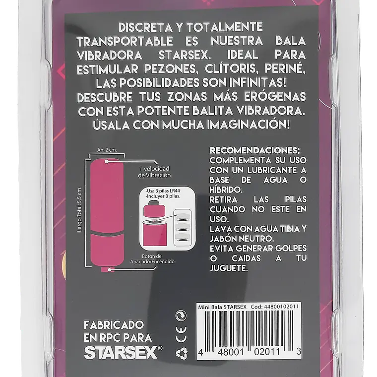 Mini Bala Vibradora Starsex – Estimulación Compacta y Discreta