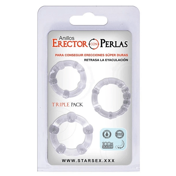 Anillos erectores con perlas - El Baúl del deseo