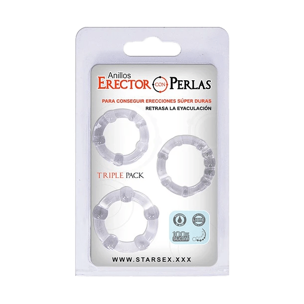 Anillos erectores con perlas - El Baúl del deseo