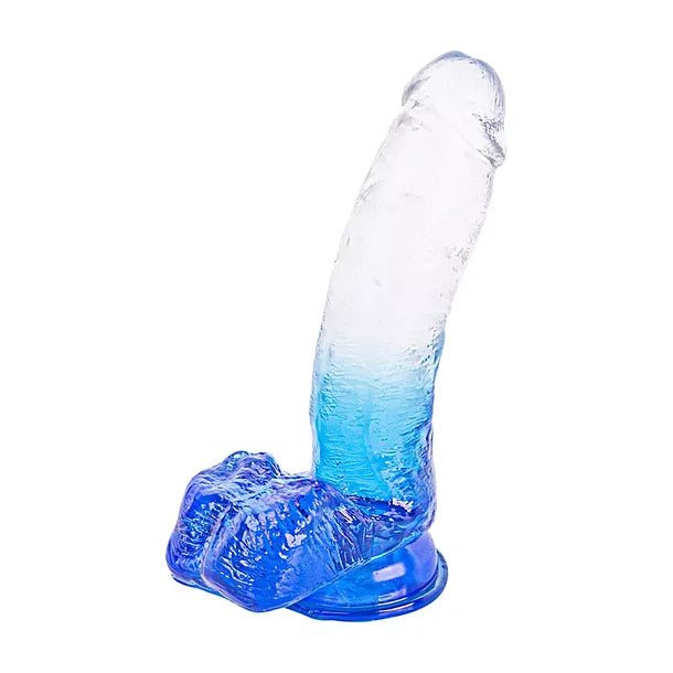 Dildo transparente Azul - El Baúl del deseo