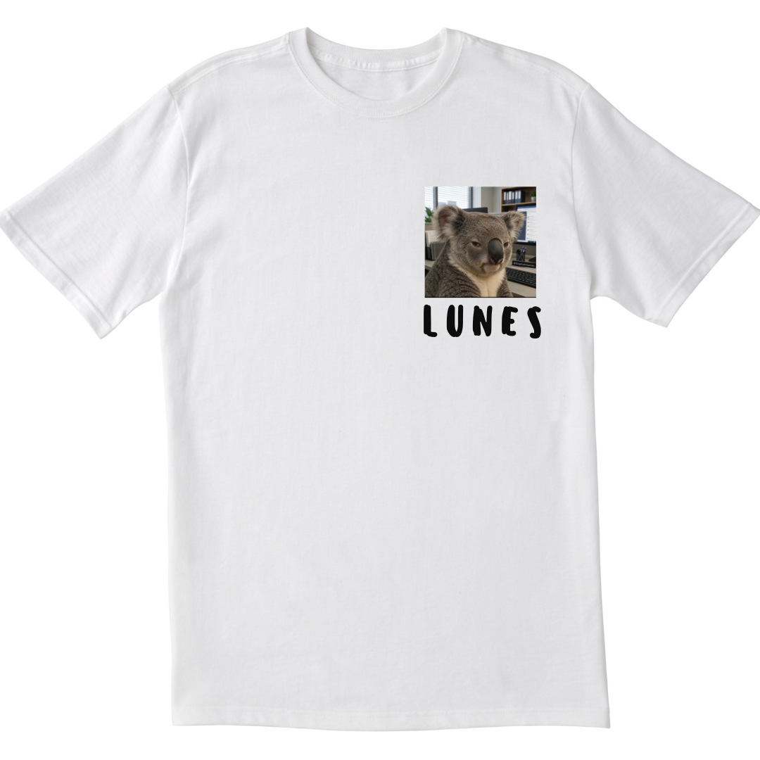 Polera cuello redondo blanco y negro  Lunes – Koala
