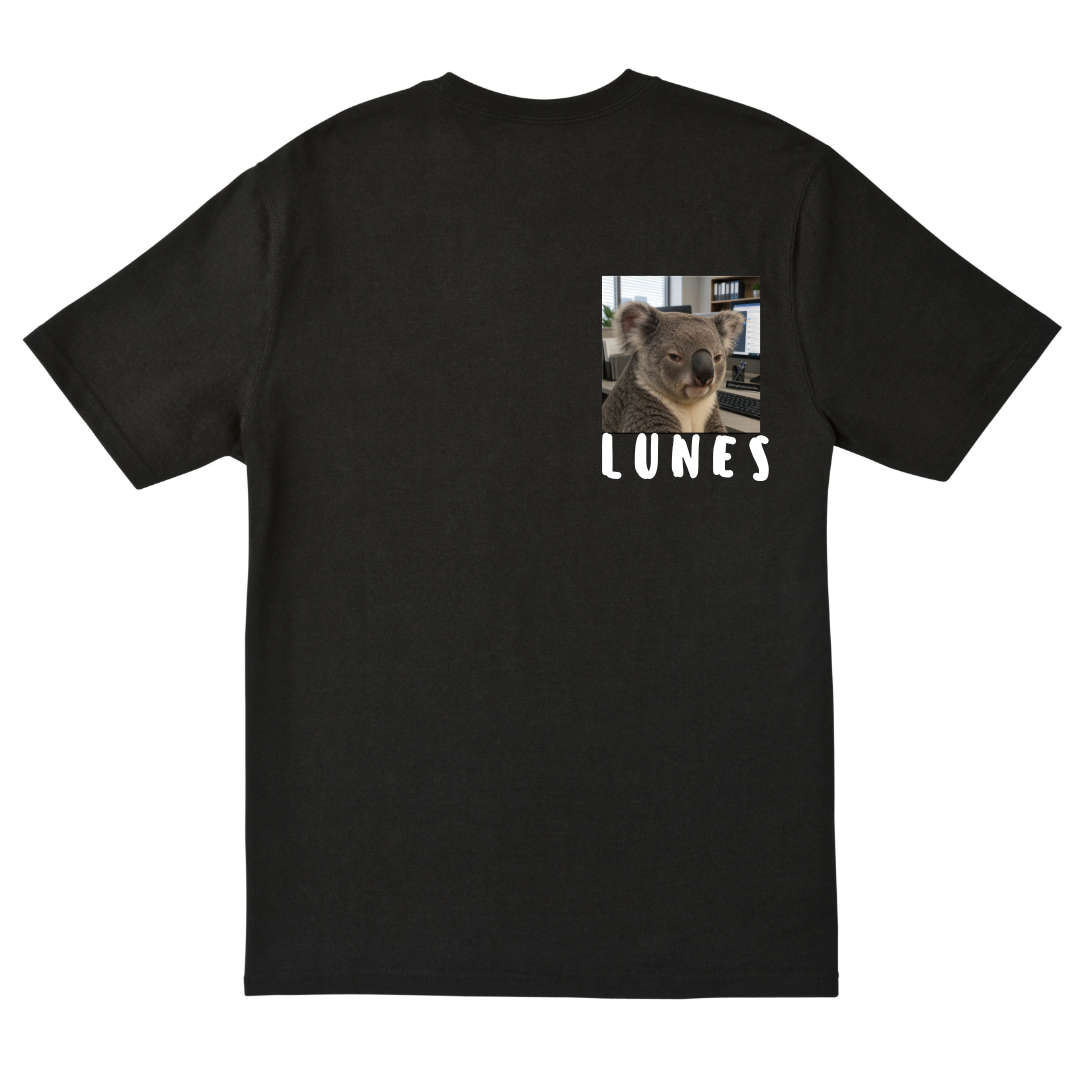 Polera cuello redondo blanco y negro  Lunes – Koala
