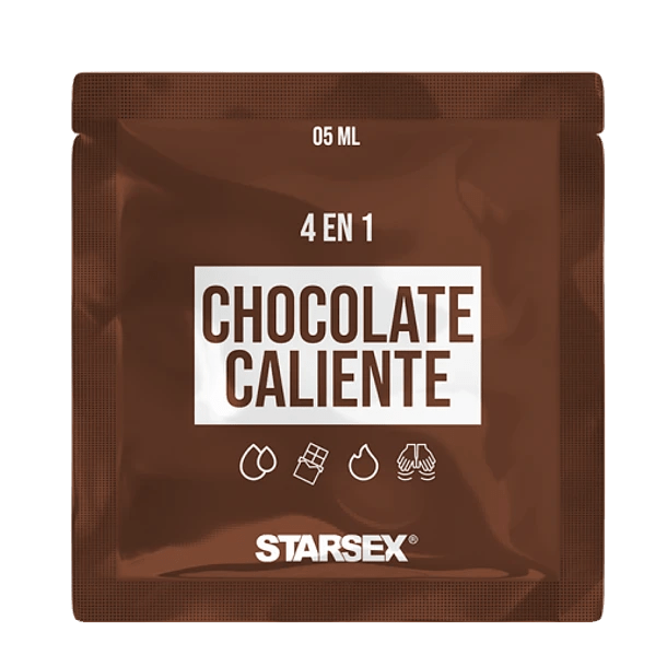Sachet Lubricante 4 en 1 Chocolate Caliente 5ml - El Baúl del deseo